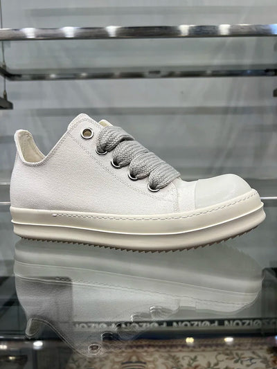Casual Shoes Men Canvas Beige Low Top Brand Jumbo Lace Up Ro Thick Sole Luxury Designer Trainers Women Street Flat Sneakers