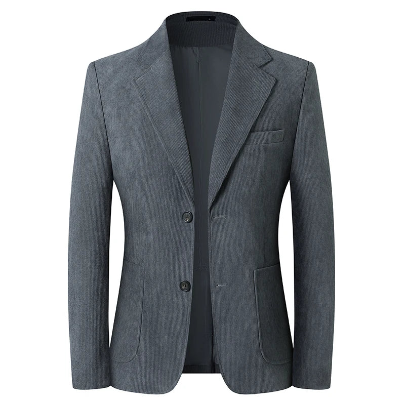 Blazer Hombre High-quality Men's Fashionable Corduroy Jacket Business Casual Social Banquet Formal Suit Jacket Plus Size Blaze