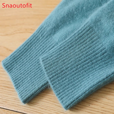 Men's 100% Pure Mink Cashmere Sweater O-Neck Pullovers Knit Sweater Autumn and Winter New Long Sleeve High-End Jumpers Mink Tops