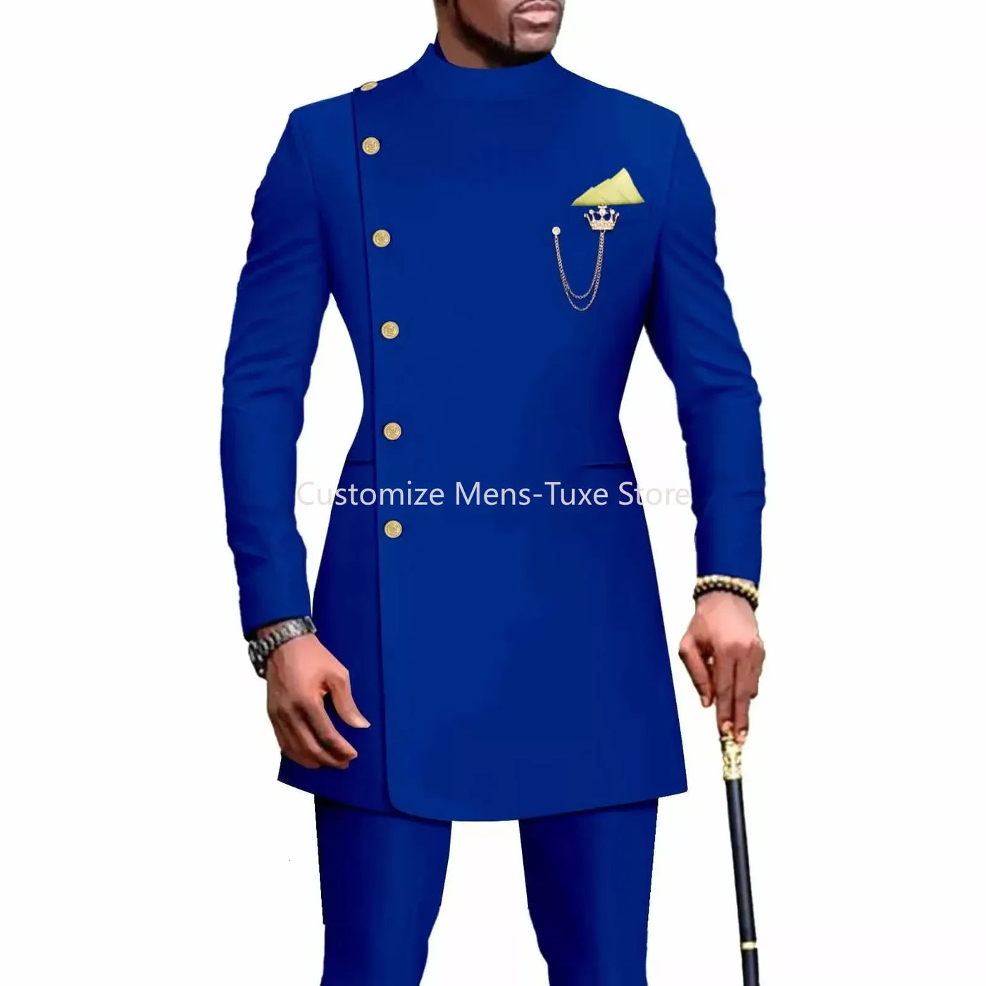 Mens Suits Blazers African Clothes for Men Suit 2 Piece Jacket Pants Traditional Wedding Slim Fit Solid Color Festival Party