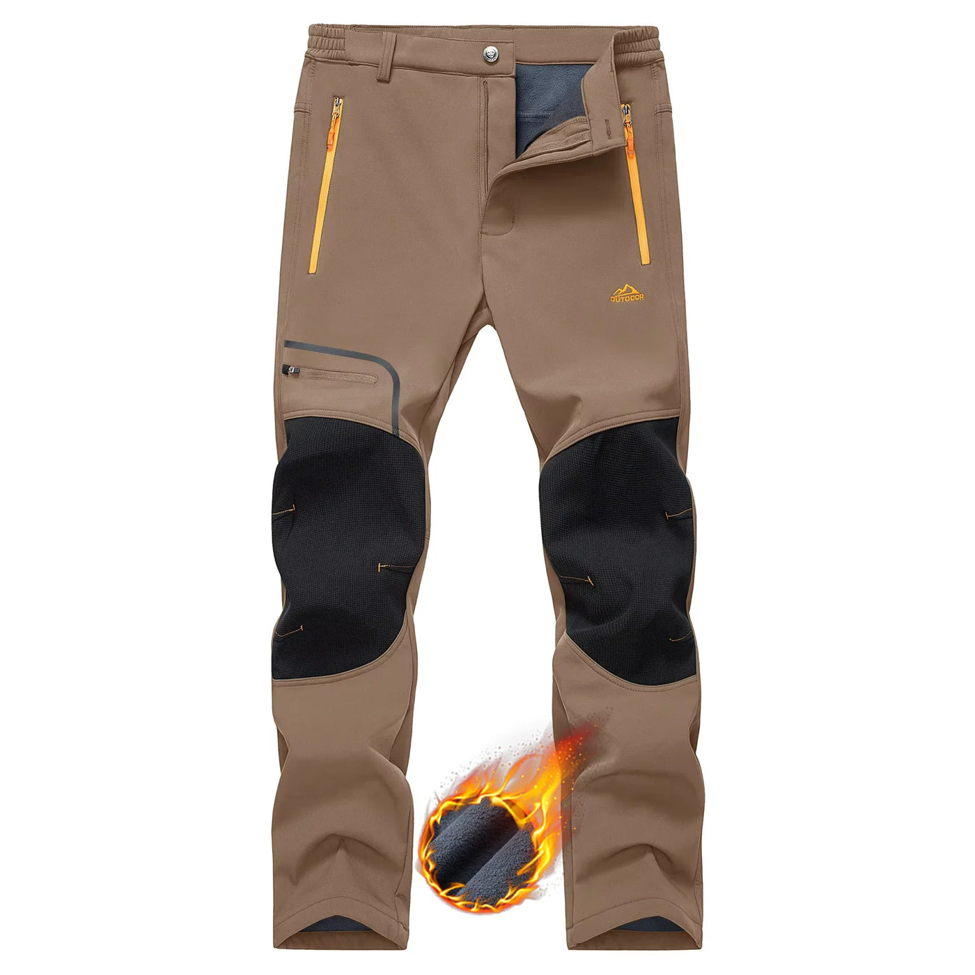 TACVASEN Winter Ski Pants Mens Warm Thermal Waterproof Pants Fleece Lined Trousers Outdoor Hiking Mountain Work Pants Windproof