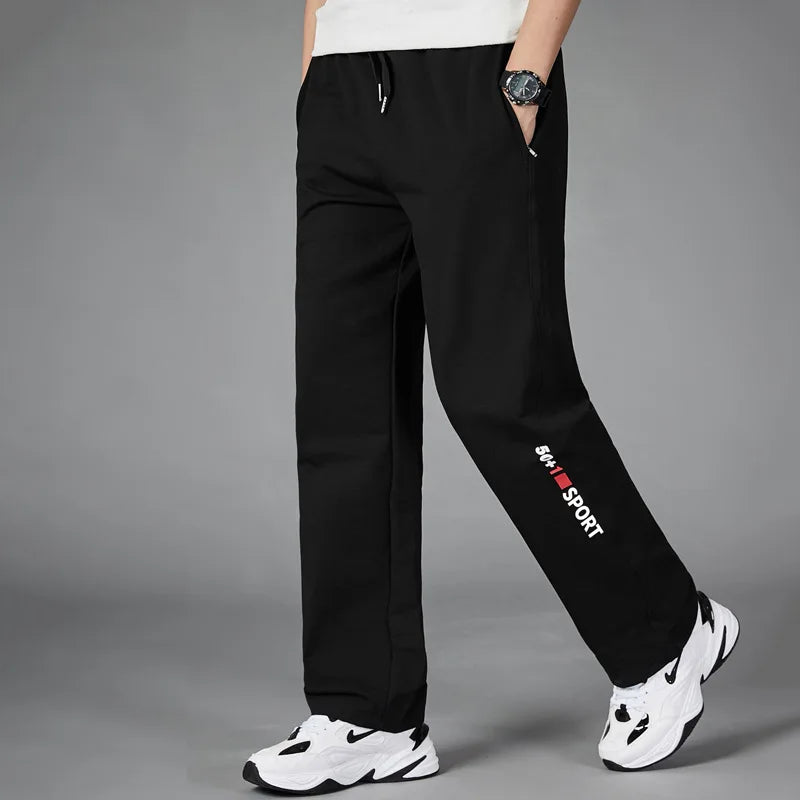 Men Running Pants Joggers Sweatpant Spring Autumn Jogging Sport Trousers Loose Gym Fitness Straight Breathable Active Pants 5XL