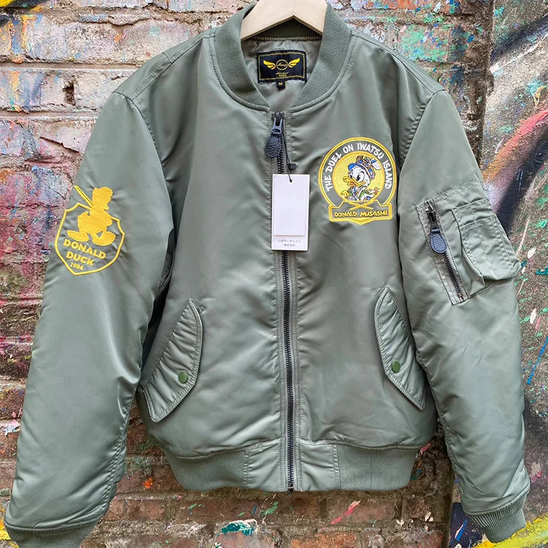 Supzoom New Arrival Rib Sleeve Zipper Top Fashion Embroidery Loose Cardigan Casual Pilot Ins Bomber Baseball Jacket