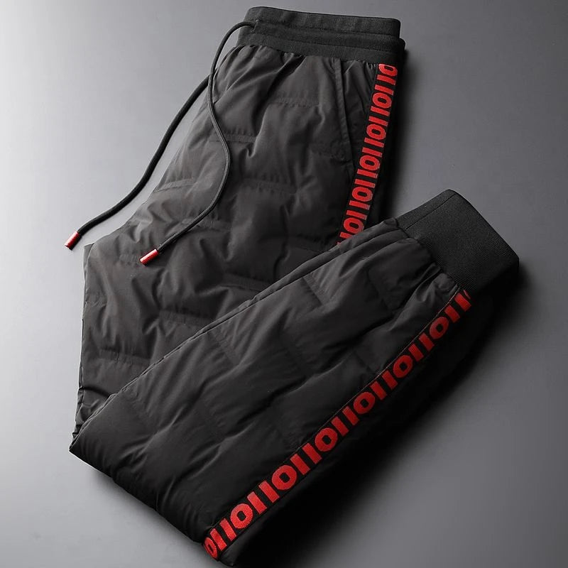 Men's down Cotton Pants Thiened Outdoor Leisure Warm Du down Trousers for Young People Youth Sle Winter Faion