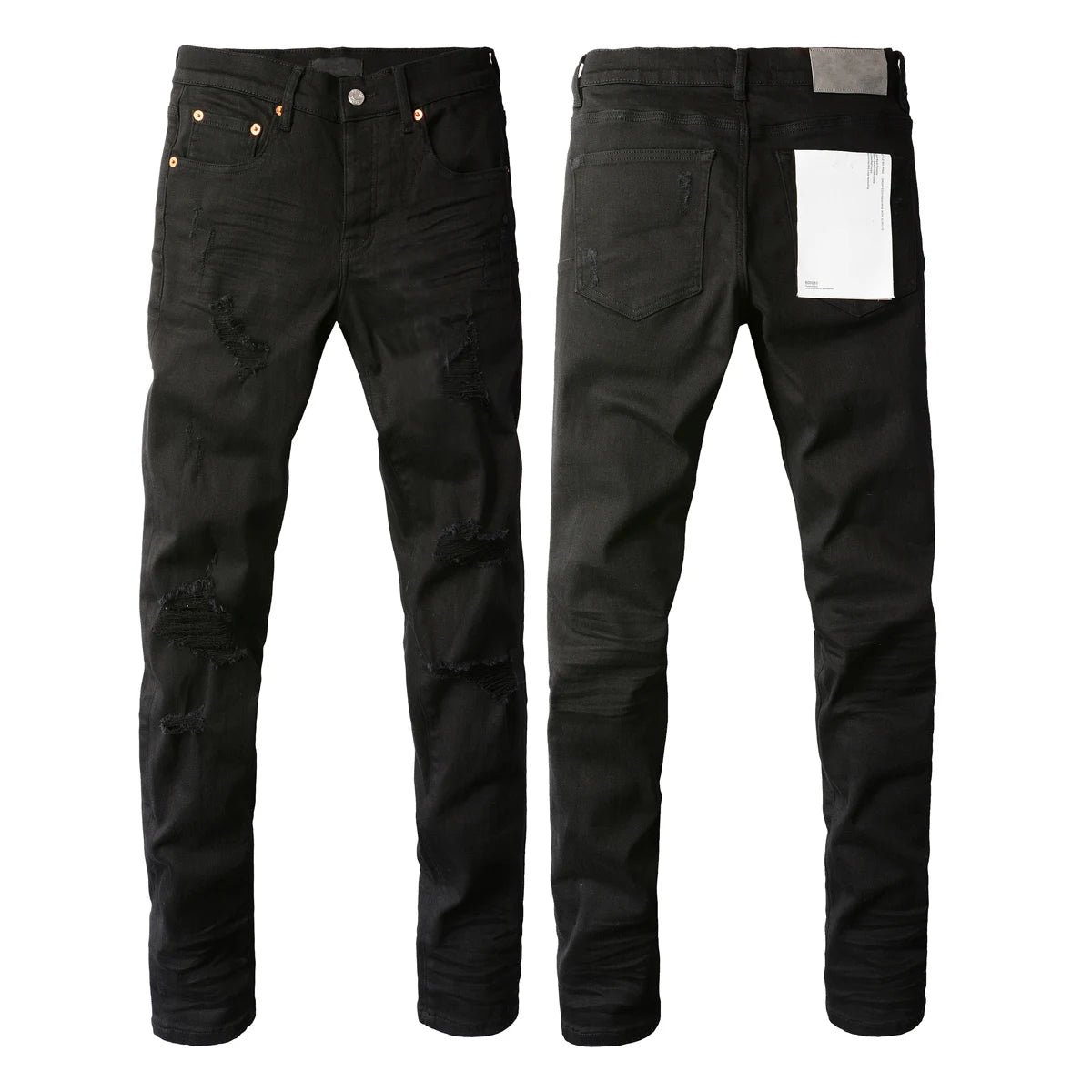 High Street Ripped Black American Jeans Paint Brand 9036 Pants for Women Fashionable Casual Torn Denim Skinnies