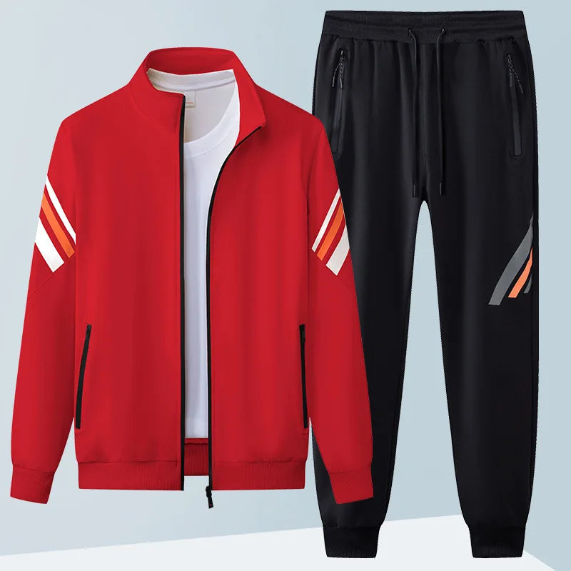 Men's Sports Two-piece Casual Spring And Autumn Iong Sleeve Cardigan Sweatshirt Trousers Outdoor Sports Suit Men's sportswear