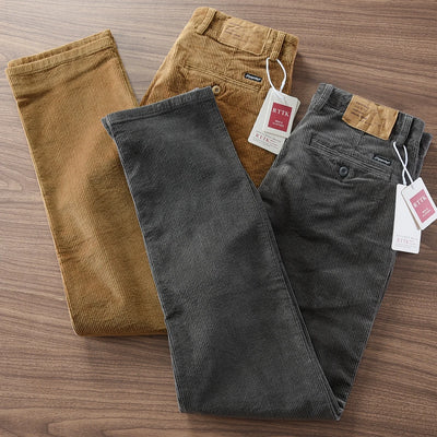 2025 Autumn and Winter New American Retro Heavyweight Corduroy Cargo Pants Men's 97% Cotton Washed Casual Straight Trousers