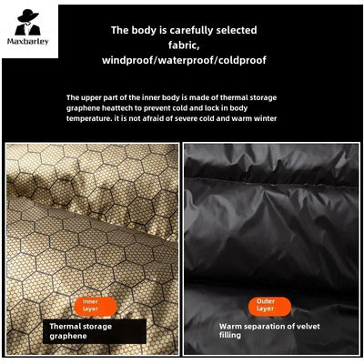 Black Glossy Down Jacket Men's Luxury Thicken Winter Hooded Long White Duck Down Jacket Women Windproof Rainproof Warm Outwear