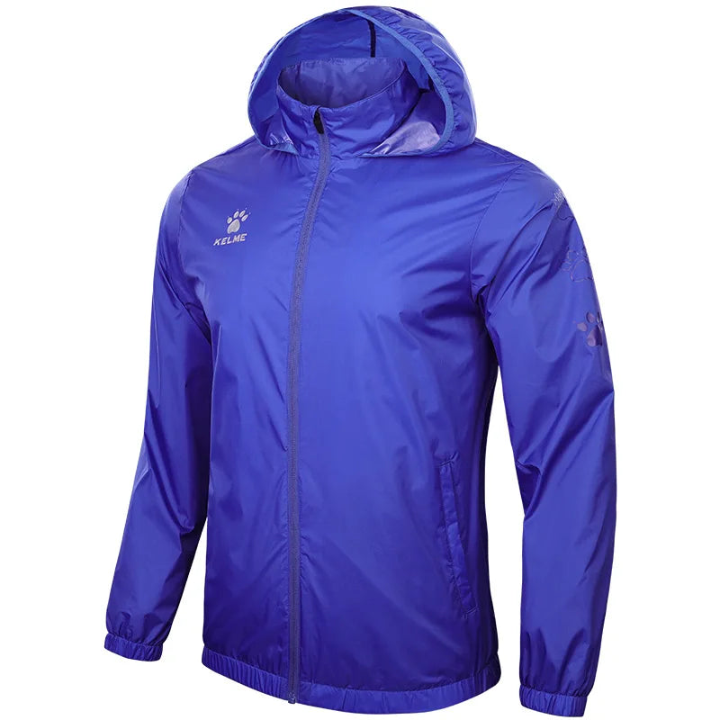 KELME Men's Waterproof Jacket  Windbreaker Soccer Training Lightweight  Training  Outwear Quick Dry Coat  8163WT1001