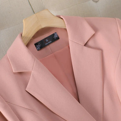 NAVIU New 2024 Women Pant Suits Pink Blazer And Jacket Set Office Ladies Work Business Uniform Female Pantsuit OL Style Beige