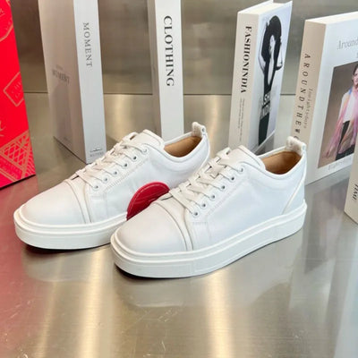 Fashion Crescent Bottom White Shoes Red Sole Men's Women's Casual Shoes New Style Casual Leather Casual Couple Sneakers Unisex