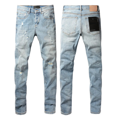 Light Blue Ripped American Jeans 9075 Brand Casual Pants