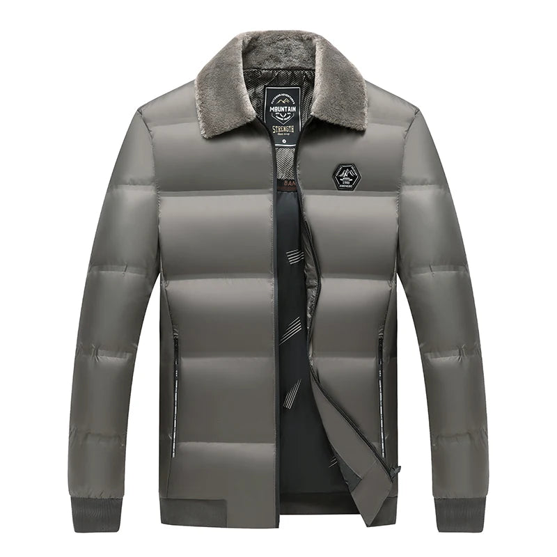 Top Grade Middle-aged Men's Bubble Puffer Parka Jacket Windbreaker Coat Winter Plus Velvet Thickened Short Outerwear