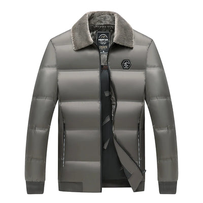 Top Grade Middle-aged Men's Bubble Puffer Parka Jacket Windbreaker Coat Winter Plus Velvet Thickened Short Outerwear