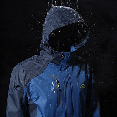 Outdoor Waterproof Hiking Jacket Sets Men Spring Breathable Hooded Coat Trekking Camping Climbing Quick-Drying Trousers Suit