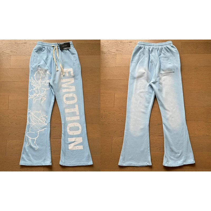 Autumn New Style MIXED EMOTION Zipper Jacket High Quality Colored Hot Diamond Print Windbreaker Casual Trousers Men Women