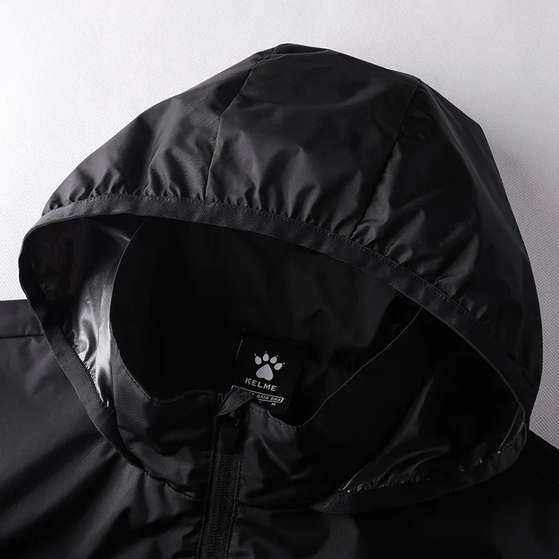 KELME Men's Waterproof Jacket  Windbreaker Soccer Training Lightweight  Training  Outwear Quick Dry Coat  8163WT1001