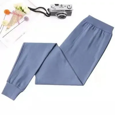 100% Cotton Thermal Underwear Bottoms Autumn Men's Pure Cotton Warm Pants High Waist Warm Loose Pants Knitted Pants