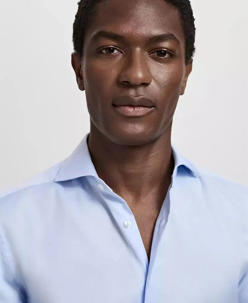 MANGO | Men's Slim Fit Structured Dress Shirt