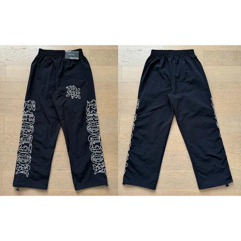 Autumn New Style MIXED EMOTION Zipper Jacket High Quality Colored Hot Diamond Print Windbreaker Casual Trousers Men Women