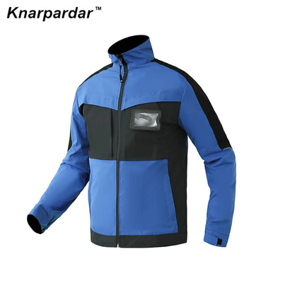 Men's Green Blue Work Suit Work Jacket and Pants with Knee pads Construction Maintenance workers Auto Repair Workwear