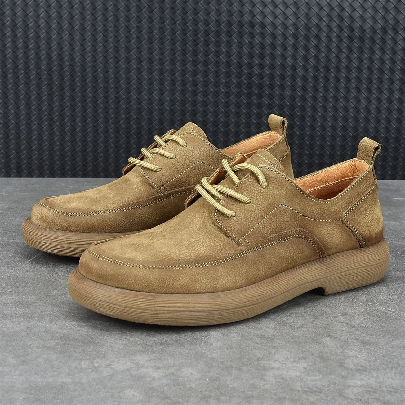 Autumn Cow leather soft derby lace up Men Shoe Casual Designer Comfortable Walking footwear Sneakers outdoor work shoes