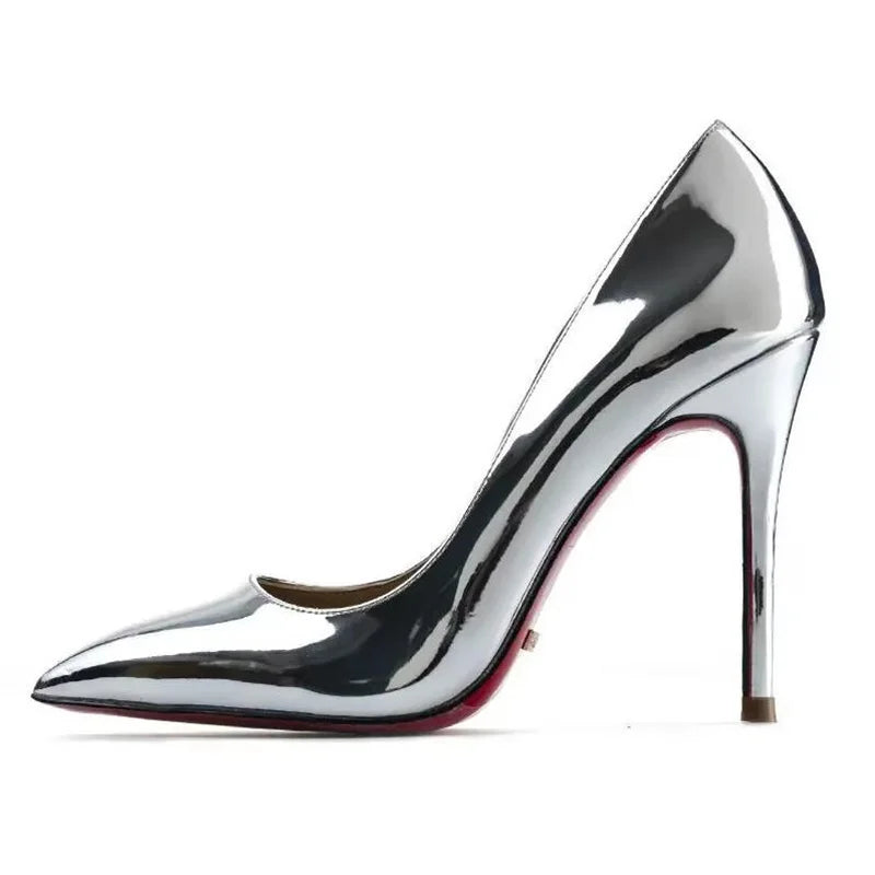 Plus Size 34-44 Sexy Red Shoes Rubber Bottom Pointed Toe Spring Shallow Women Pumps Dress Party Wedding High Heels