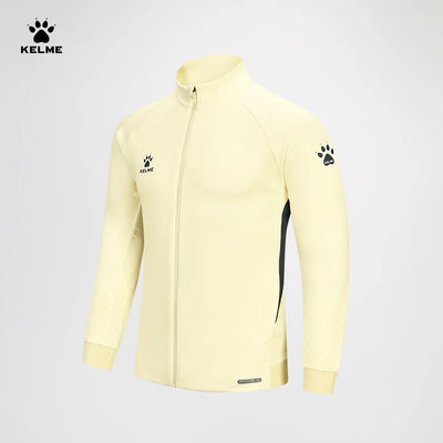 Kelme Men's Football Training Jacket Outdoor Windproof Stand Collar Knitted Jacket Running Sports Training Jacket