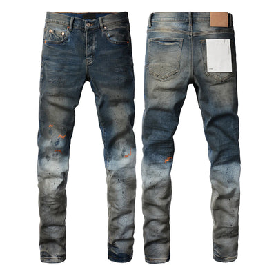 2025  Jeans Men's Vintage High-Waist Skinny  Denim Trousers Low-Rise Repairable Top Quality Streetwear Pants 9006