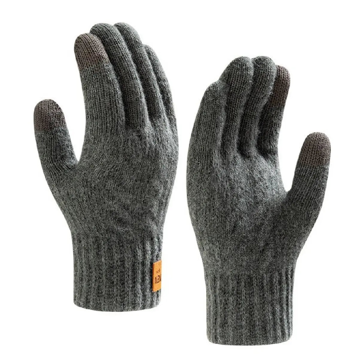 Fleece Lined Fashion Warm Women Men Black Cable Knitted Winter Touch Screen Gloves
