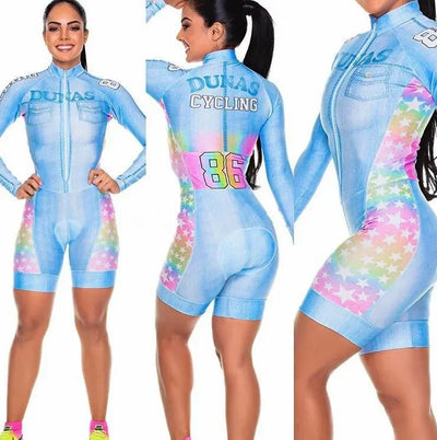 2025 Pro Team Triathlon Suit Women's Cycling Jersey Skinsuit Jumpsuit Maillot Cycling Ropa ciclismo long sleeve set gel