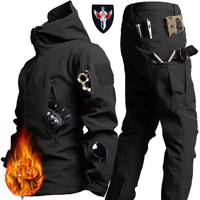 5XL 6XL Low Price Sale of Men's Outdoor New Soft Shell Waterproof and Cut Resistant Thick Wool Fleece Multi Pocket Tactical Set