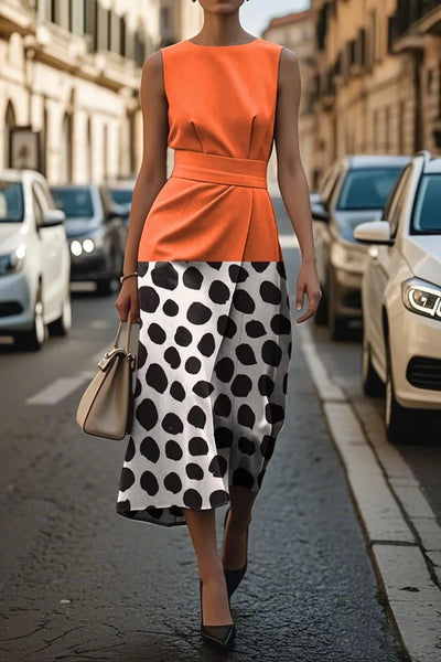 Elegant Floral Sleeveless Dress for Women Elegant Timeless Fashion Long Ankle Length Polyester Fiber Independent Station