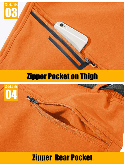 MAGCOMSEN Softshell Ski Pants Mens Winter Warm Fleece Lined Snow Trousers Waterproof Windproof Hiking Outdoor Thermal Pants