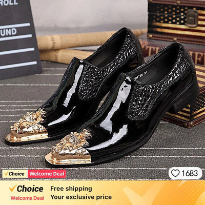 2024 italian Men's Genuine Leather Shoes Fashion Leather Formal Oxford Shoes Office Black Red Pointed Men Dress Wedding Party