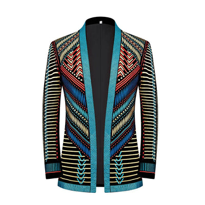 2025 European and American Heavy Full Embroidery Buttonless Blazer Men, Photography Studio Party Wedding Suit  Jackets for Men