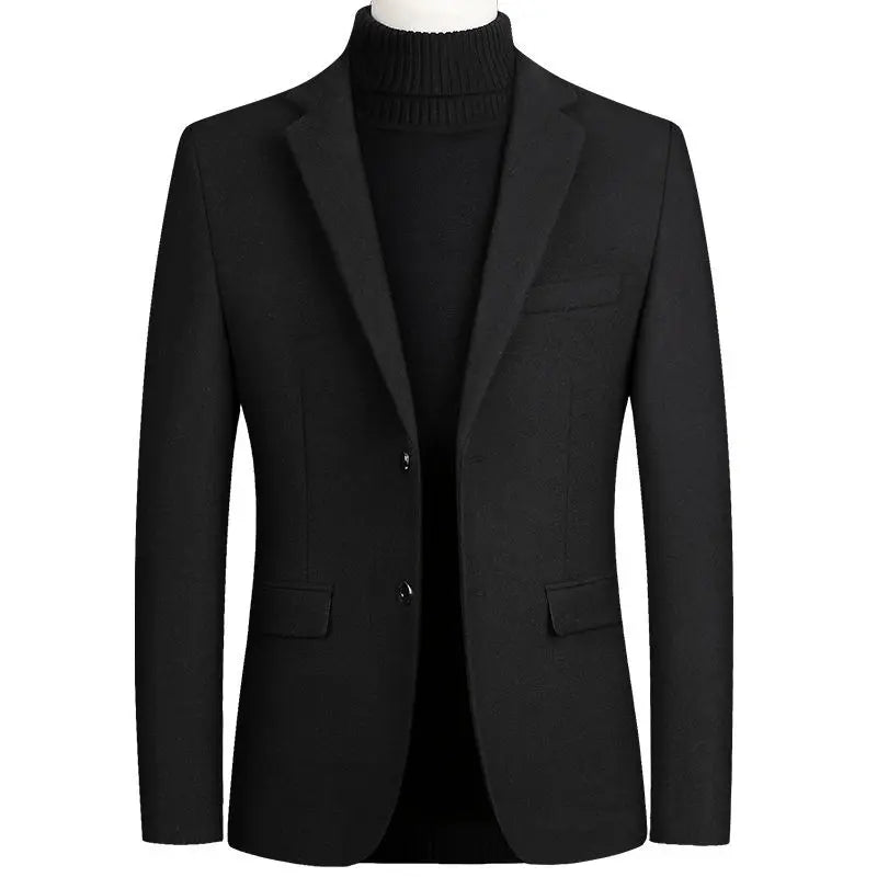 New Men's Wool Blazers Male Suit Jacket Oversized Solid Business Casual Winter Jacket Men Clothing Wedding Suit Coat 4XL A5FJ002