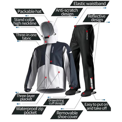 Motorcycle Riding Raincoat Outdoor Motorcycle Travel Hardshell Hiking Hiking Multi-Purpose Raincoat Split Raincoat