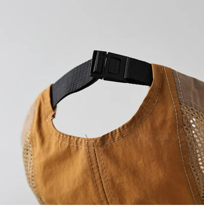 Custome Logo 5-Panel Baseball Cap For Men And Women Outdoor Breathable Mesh Flat Brim Sun Hat Hiking Camping Sports Snapback Hat