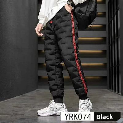 Men's down Cotton Pants Thiened Outdoor Leisure Warm Du down Trousers for Young People Youth Sle Winter Faion
