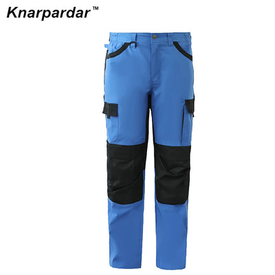 Men's Green Blue Work Suit Work Jacket and Pants with Knee pads Construction Maintenance workers Auto Repair Workwear