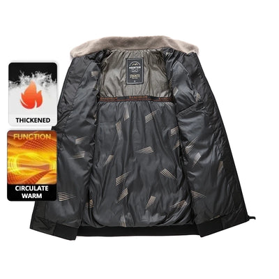 Top Grade Middle-aged Men's Bubble Puffer Parka Jacket Windbreaker Coat Winter Plus Velvet Thickened Short Outerwear