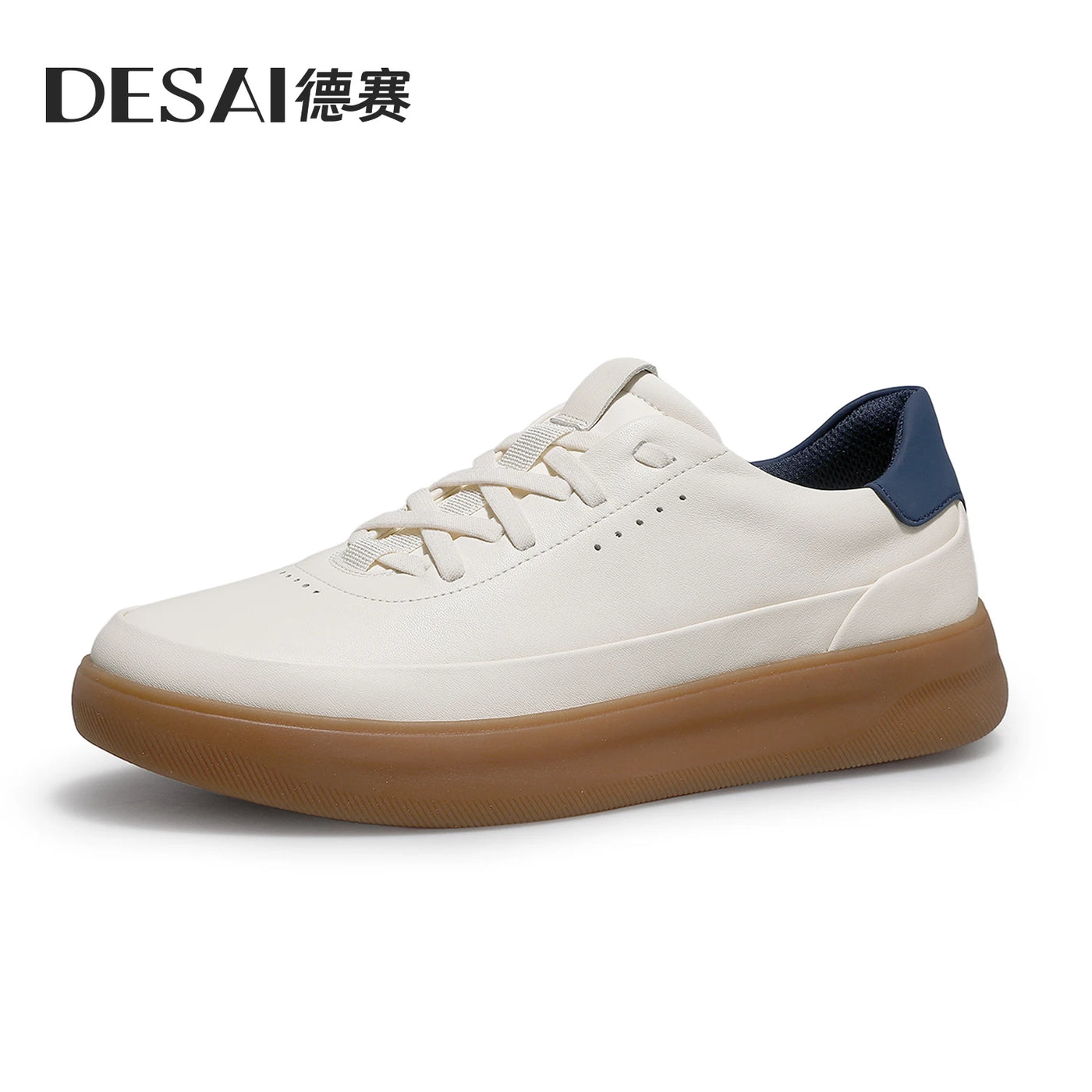 Desai shoes men's leather shoes men's 2025 new men's shoes casual shoes with light soft sole small white shoes men