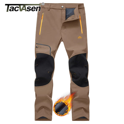 TACVASEN Winter Ski Pants Mens Warm Thermal Waterproof Pants Fleece Lined Trousers Outdoor Hiking Mountain Work Pants Windproof