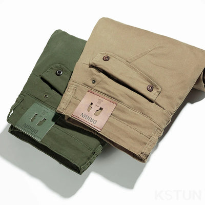 KSTUN Business Casual Pants For Men Cotton Stretch Straight Regular Fit High Quality Brand Men's Clothing Male Trousers Big Size