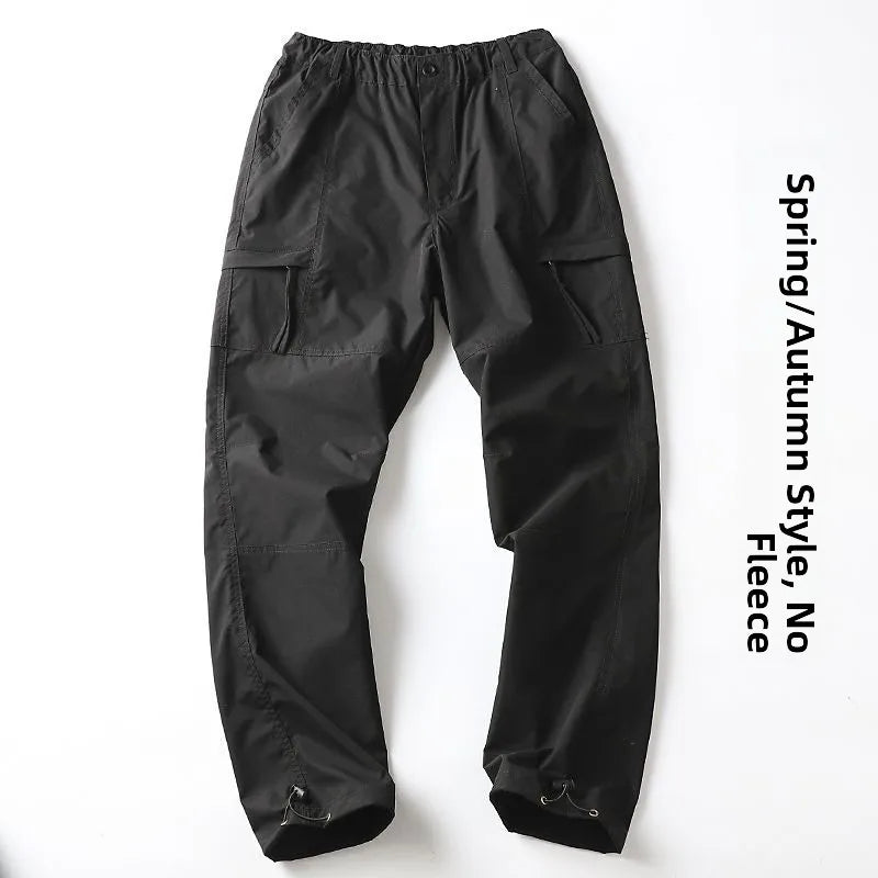 Outdoor Workwear Pants Men's Loose Straight Cut Qui Dry Hiking Mountain Climbing Windproof Waterproof Polyester Fiber Cargo
