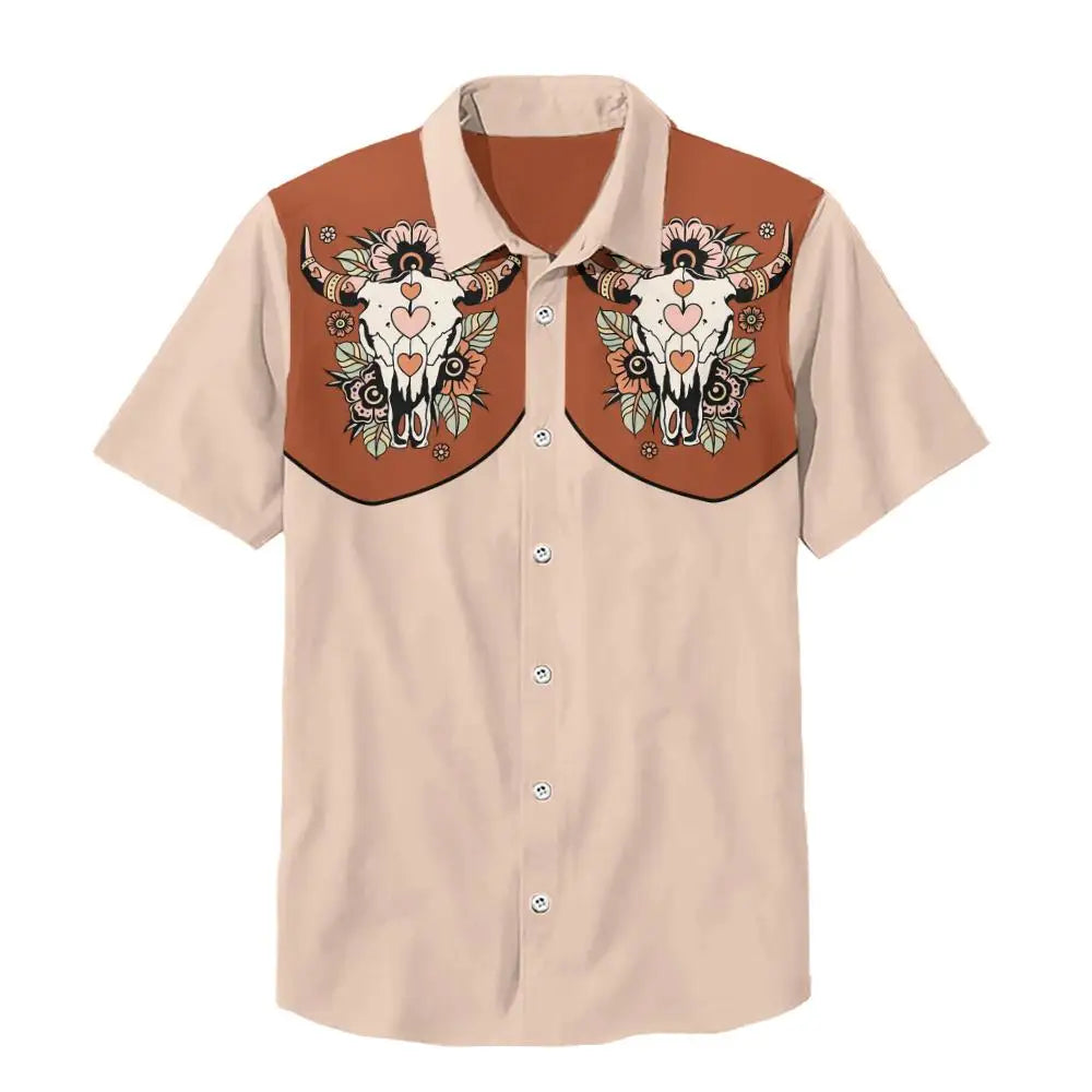 Summer Men's Shirt Outdoor Casual Short Sleeve Hawaii Shirts For Men Fashion Oversized Clothing Button Cardigan Laper Tops