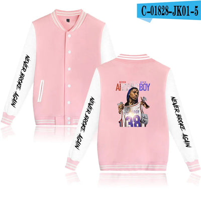 Rapper YoungBoy Never Broke Again Baseball Jacket Men's Hoodie Sweatshirt Boys Girls Harajuku Jackets Streetwear College Coats