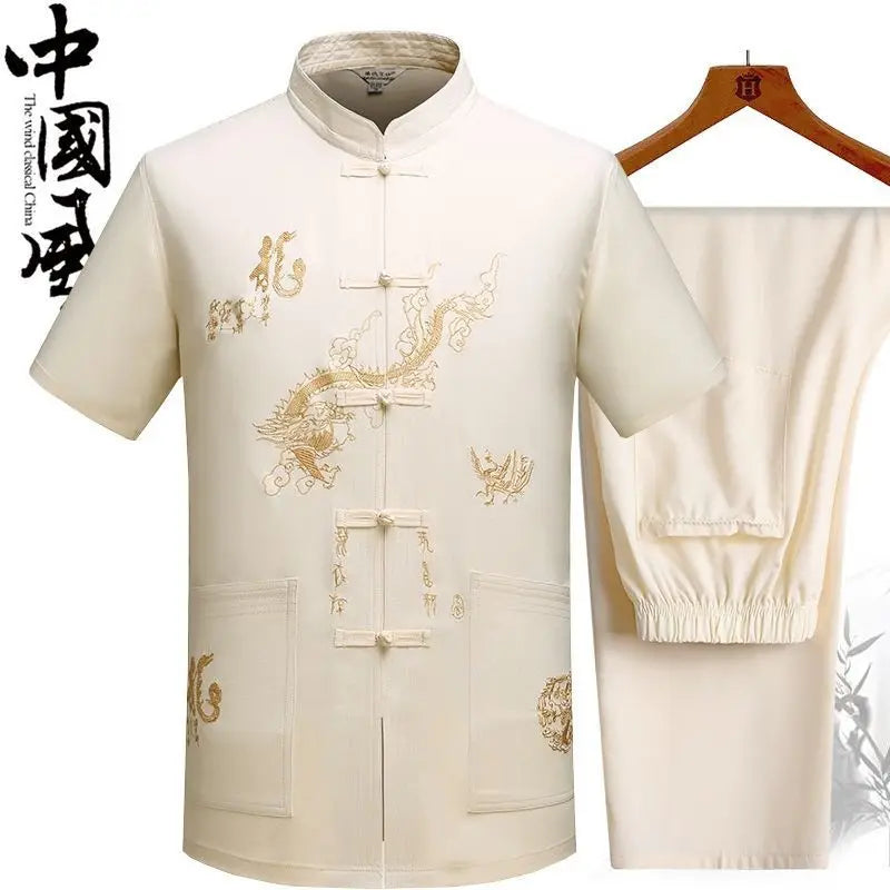 Traditional Kung Fu Tai Chi Cotton And Linen Tang Suit Uniform Men's Chinese Style Shirts Shirt And Blouses Jacket Clothing
