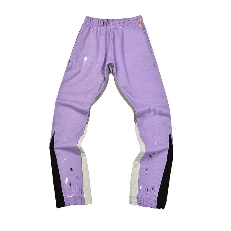 2025 GD Letter Printed Women Men Sweatpants Joggers LA Flare Splash-ink Side Striped Men Stretch Waist Jogging Pants Trousers